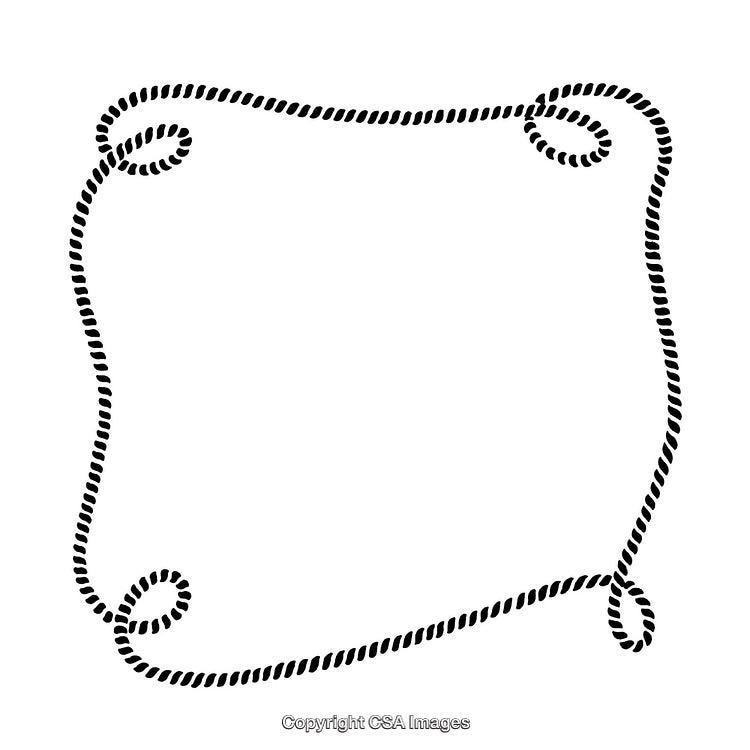Decorative Black and White Rope Frame with Loops and Curves