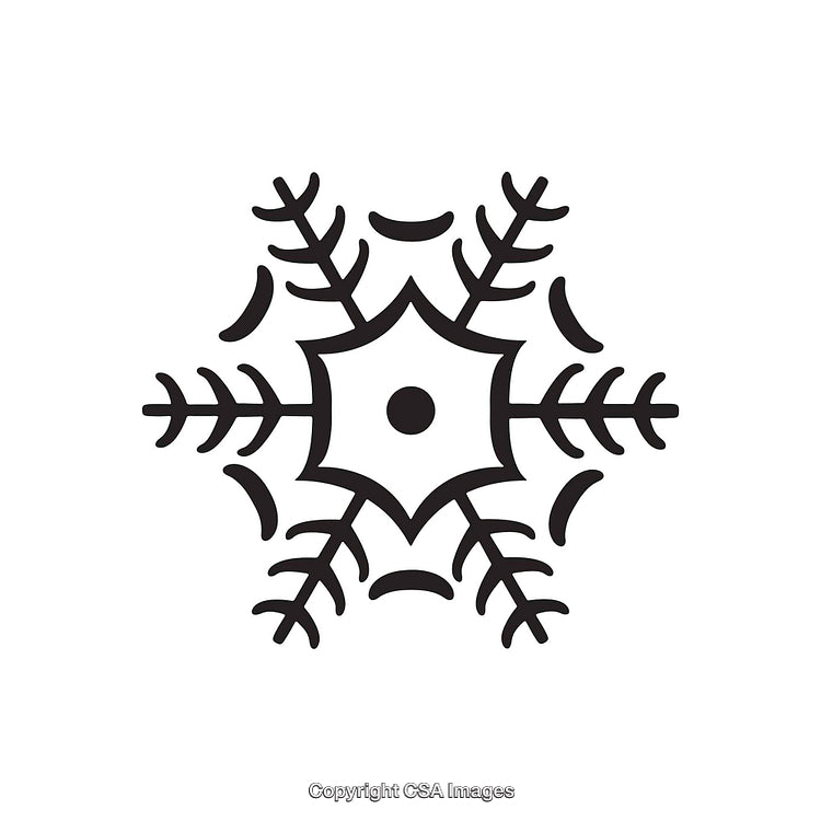Intricate Black Snowflake Illustration in Simple Monochrome Design