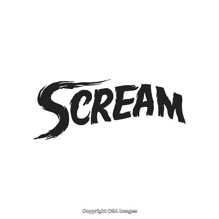 Dramatic "Scream" Typography Artwork in Bold Brush Stroke Style