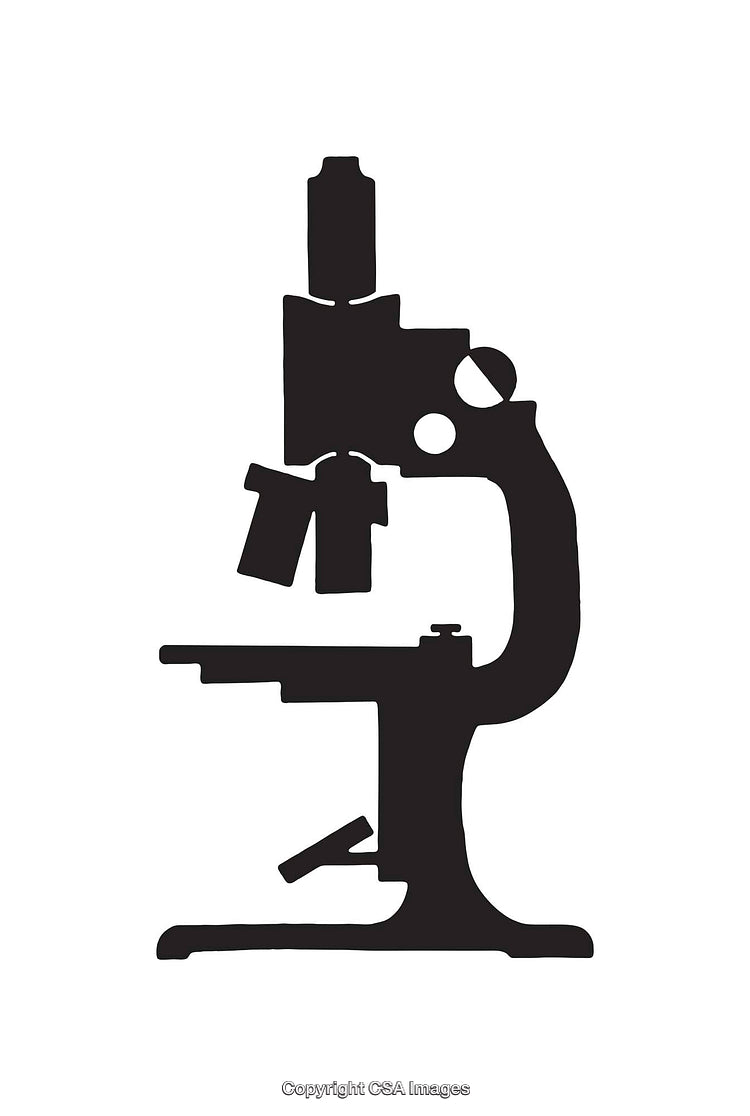 Black and White Silhouette of a Microscope Illustration