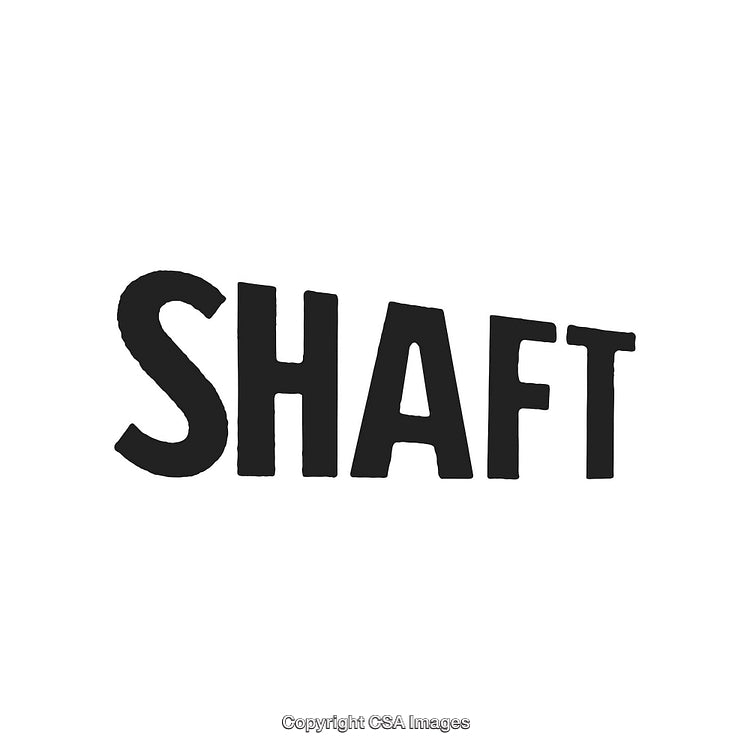 Bold Black Text Typography Depicting The Word 'Shaft' on White Background