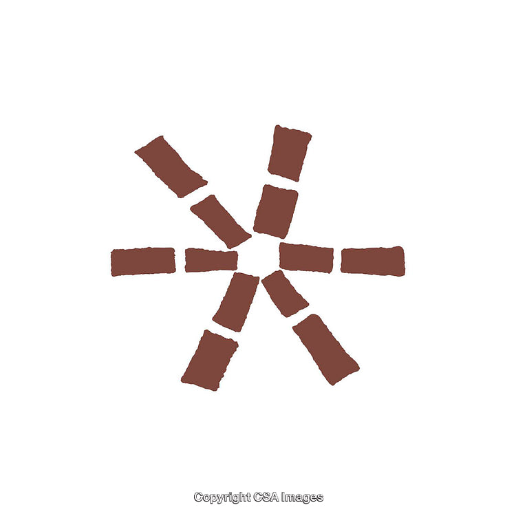 Abstract Brown Textured Dingbat Shape On White Background