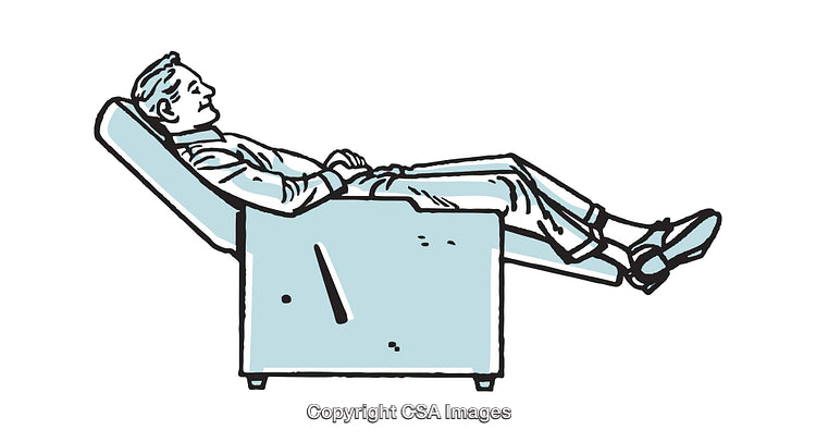 Illustration of a Man Relaxing on a Reclining Chair