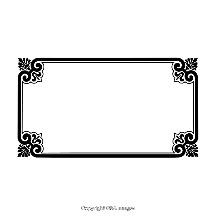 Classic Black and White Ornamental Border With Elegant Corner Design
