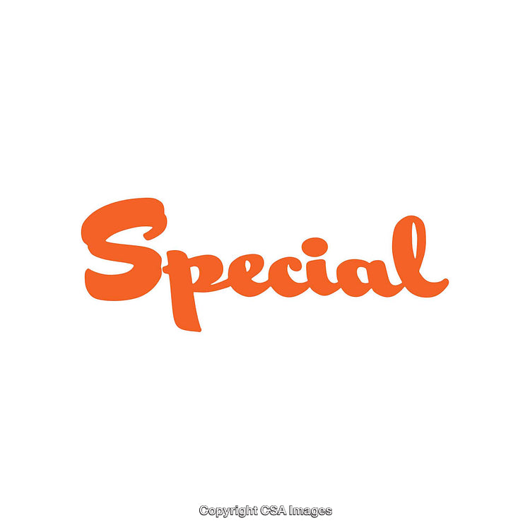 Bright Orange Calligraphy of the Word Special in a Minimalist Style