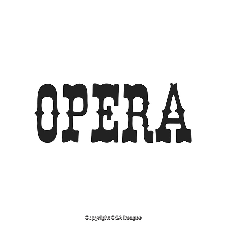 Vintage Western Style Typography Displaying the Word Opera in Bold Black Font