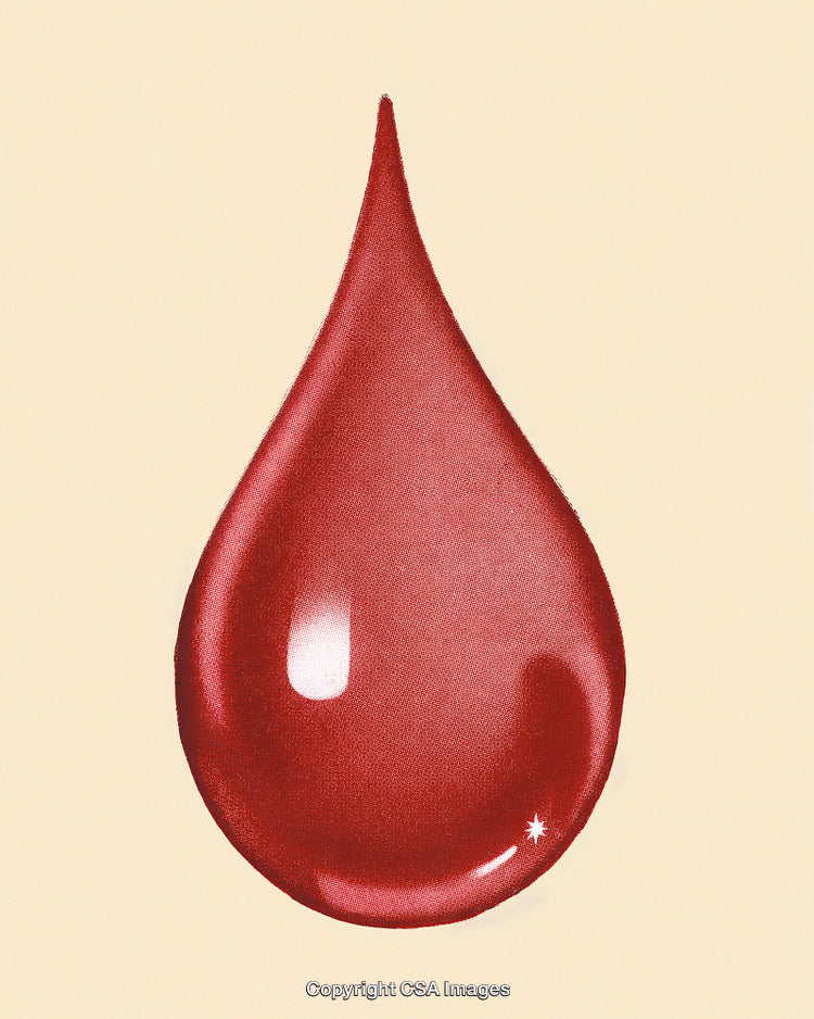 Close-Up of a Red Drop on a Light Background