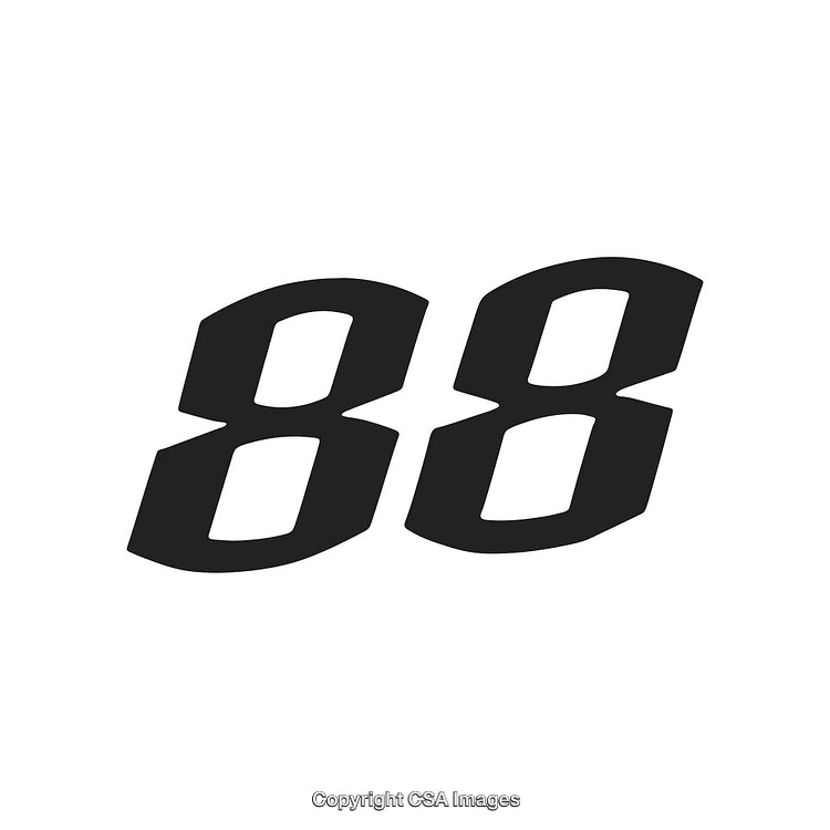 Bold Stylized Number Eighty-Eight in Black on White Background