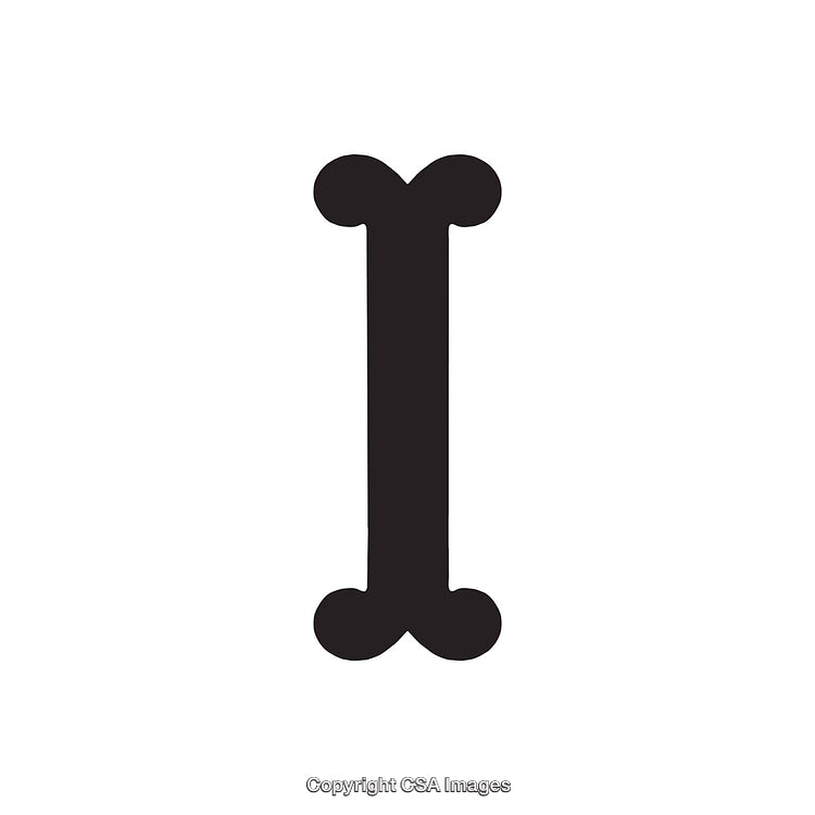 Artistic Representation of the Letter I in Bold Black Style