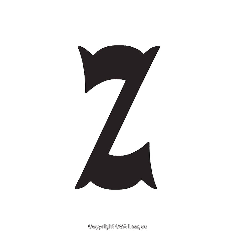 Elegant Black Letter Z Icon on a Clean White Background