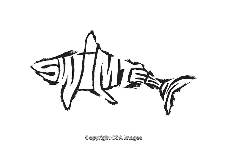 Creative Black and White Line Art Swimming Team Logo Design