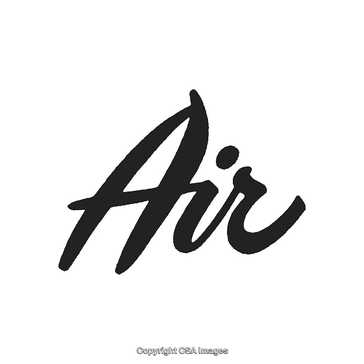 Elegant Black Ink Handwritten Air Word on White Background