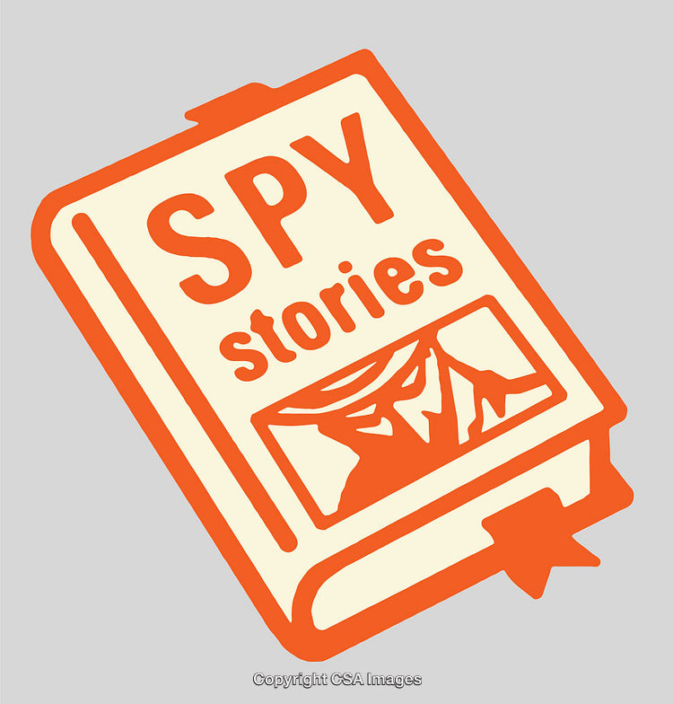 Illustration of a Book Cover with Spy Stories Theme, Flat Design