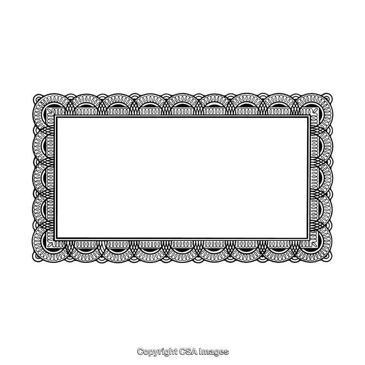 Intricate Black and White Border Design with Detailed Pattern Elements