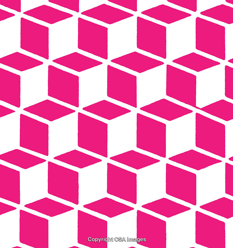 Pink Geometric Abstract Pattern With Repeated Cube-Like Shapes