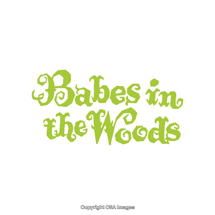 Green Decorative Text Design Featuring Babes in the Woods Theme