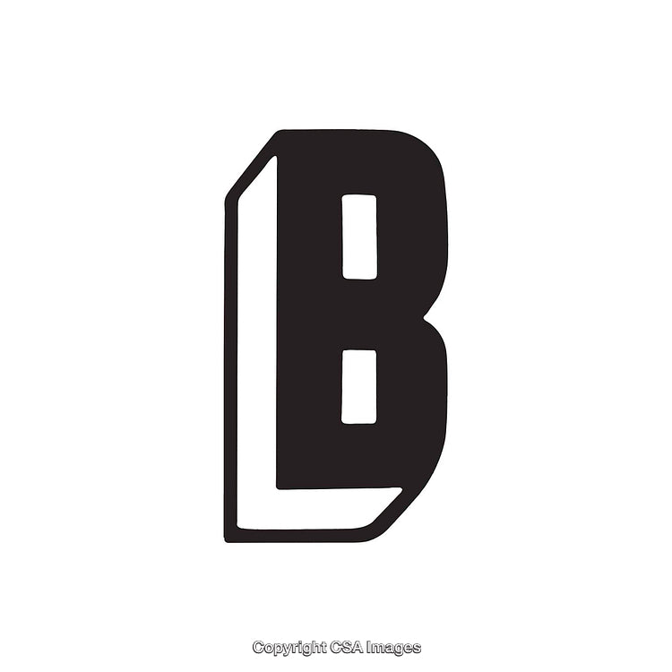 Bold Black Letter B in a Minimalistic Design Style