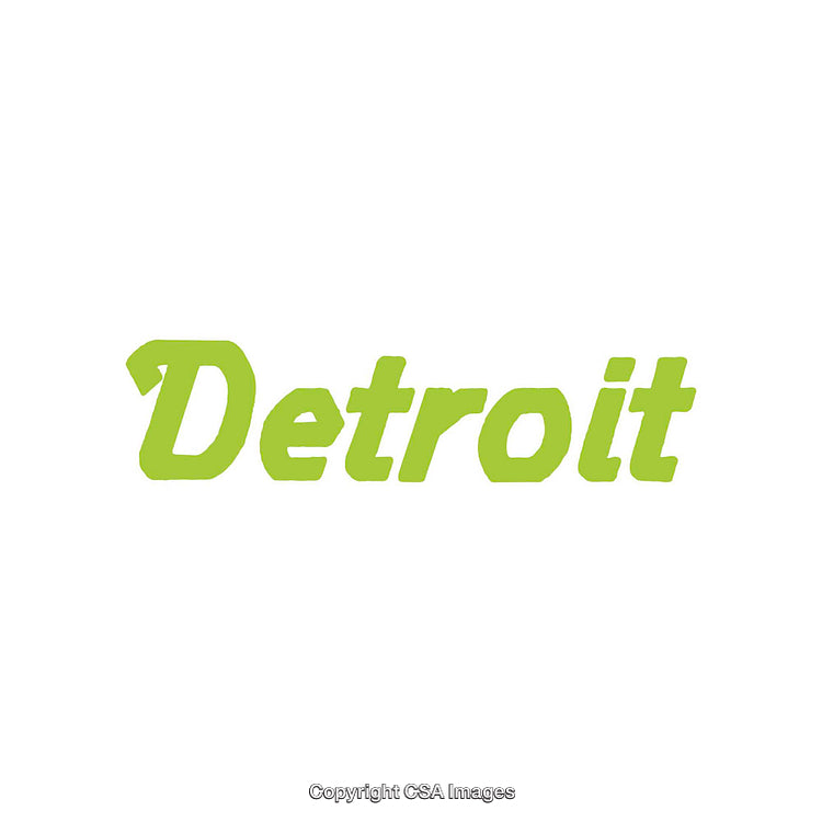 Detroit Text in Green Font on a White Background