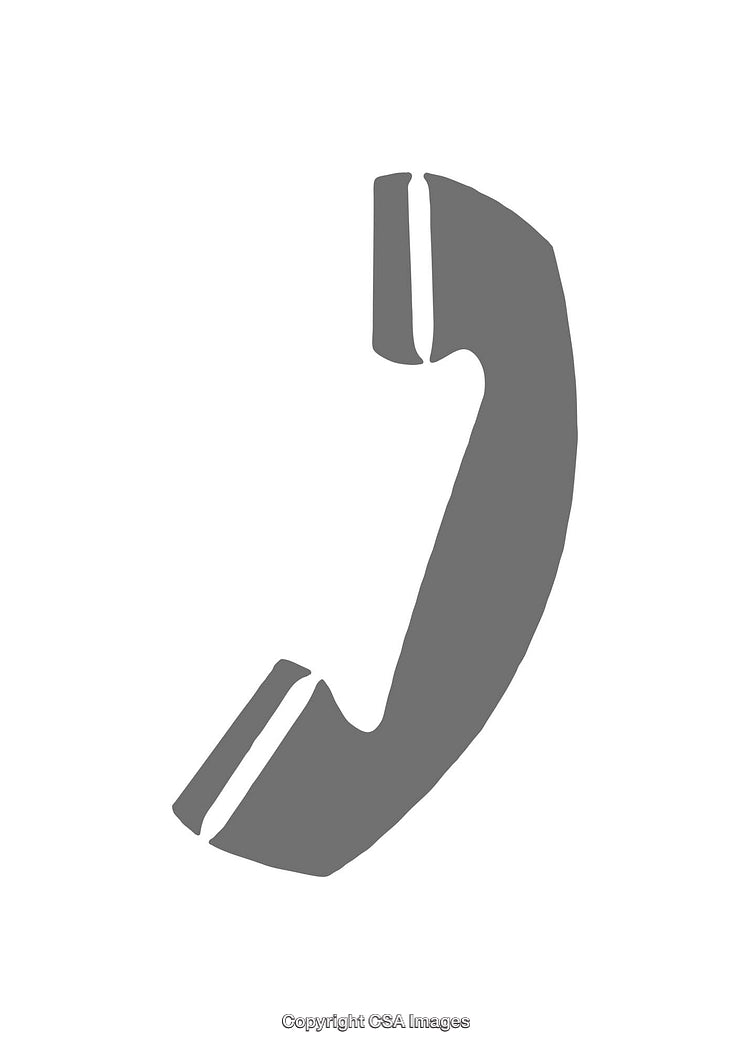 Classic Gray Telephone Handset Icon on White Background