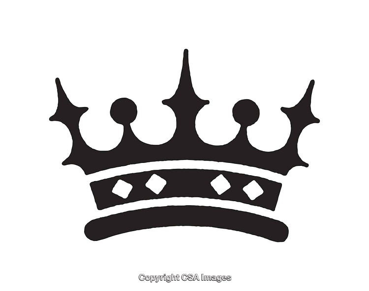 Black and White Crown Icon with Intricate Design Elements