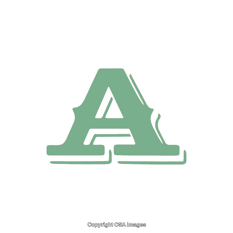 Green Serif 'A' Letter Design with Clean White Background