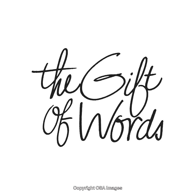 Handwritten Calligraphy Quote Expressing the Sentiment 'The Gift of Words'