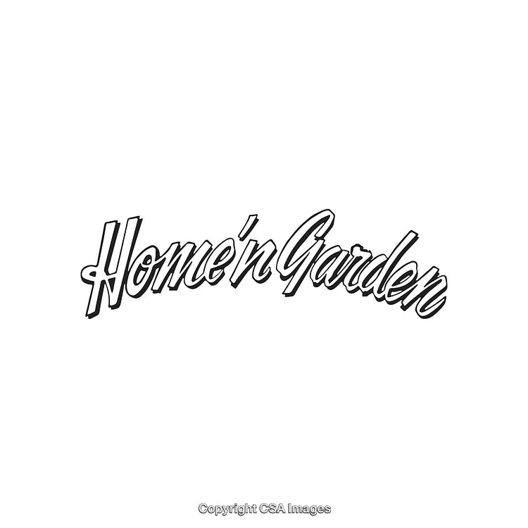 Stylized Home and Garden Logo with Retro Aesthetic on White Background