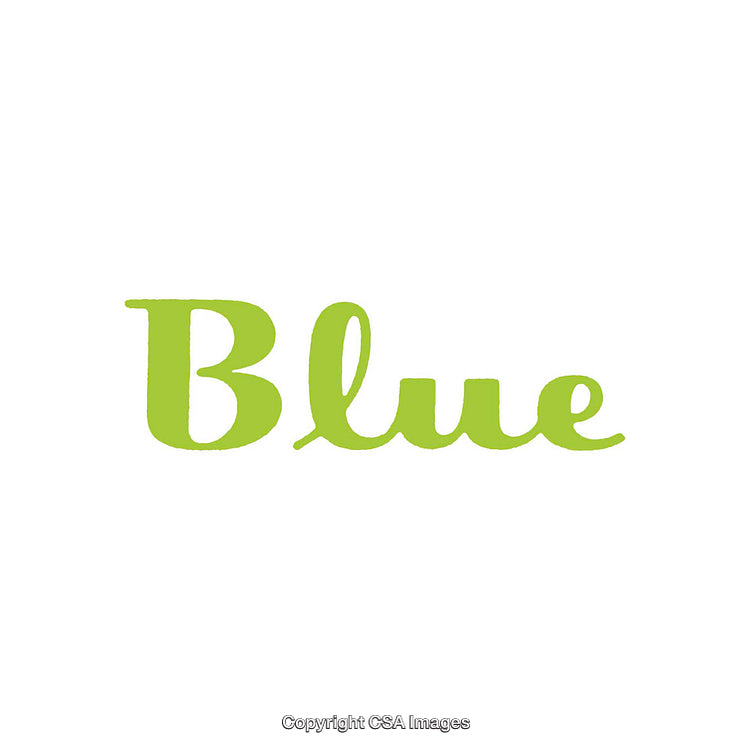 Green Colored Blue Text on a Clean White Background