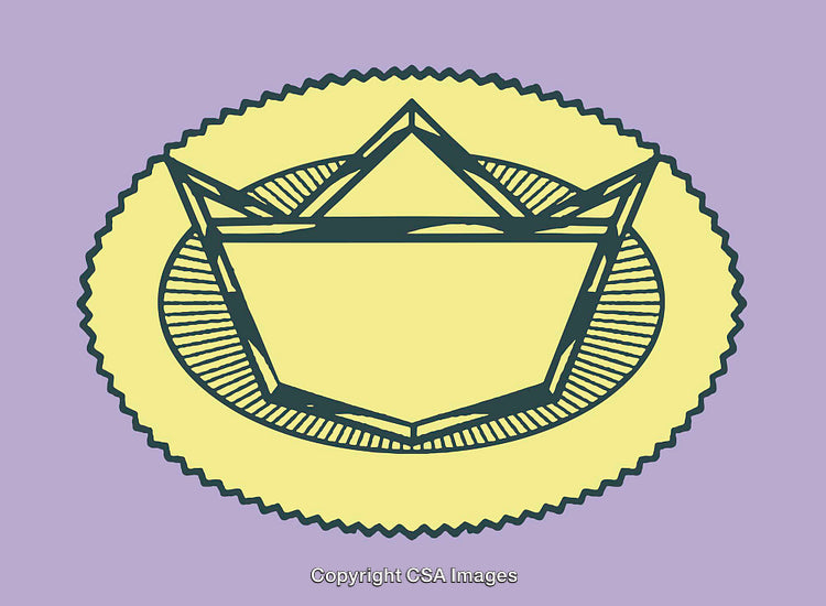 Geometric Crown Illustration Featuring Bold Colors and Stylish Abstract Design