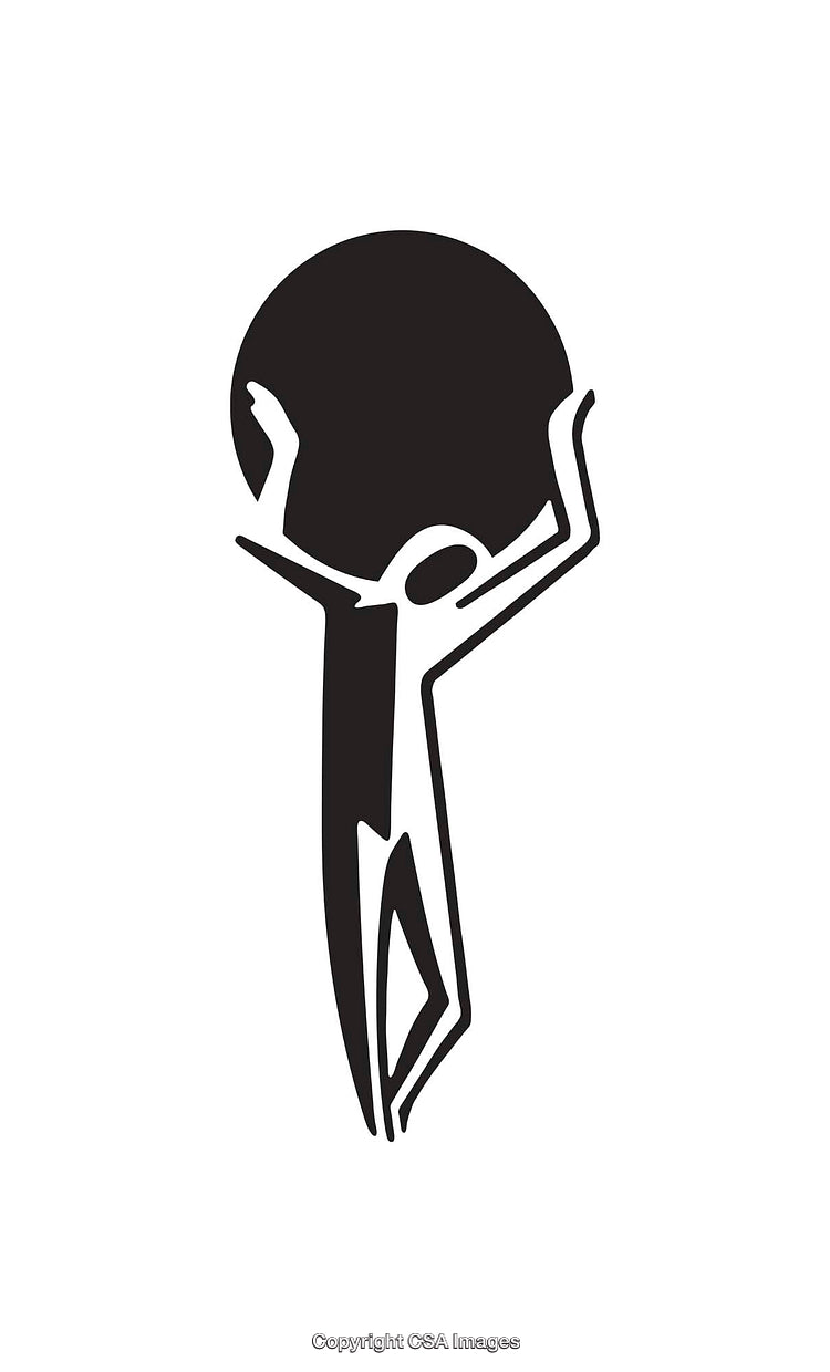 Minimalist Black and White Symbol of Perseverance and Strength Icon