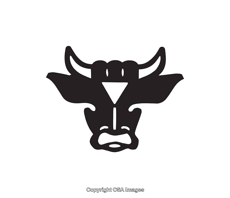 Minimalist Black and White Bull Head Line Art Illustration