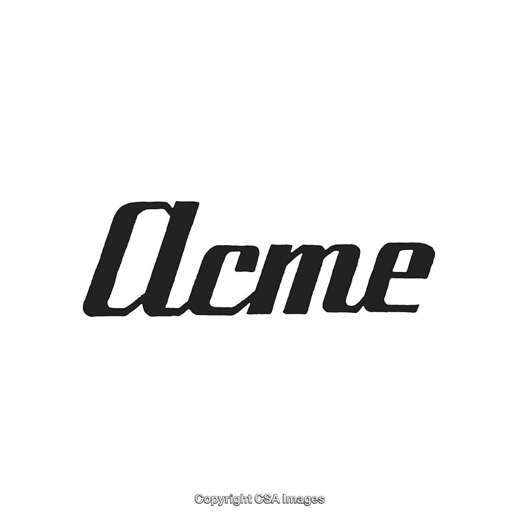 Bold Black Stylized Logo on White Background Representing Acme Brand Identity