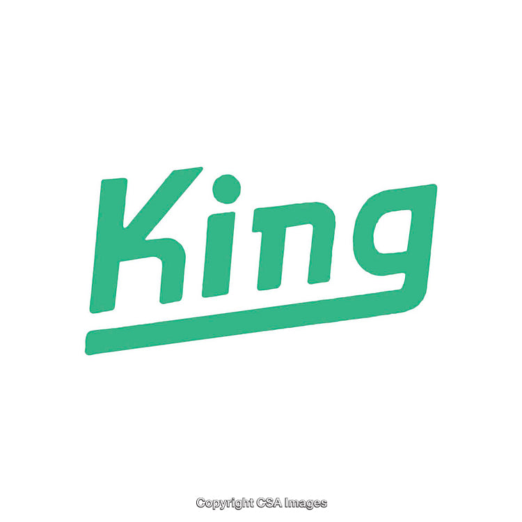 Green Text Depicting "King" on a White Background in Graphic Typography