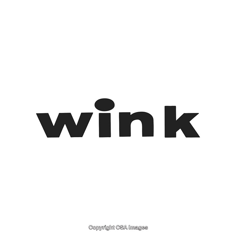 Black Bold Text Depicting 'Wink' on Minimal Clean White Background