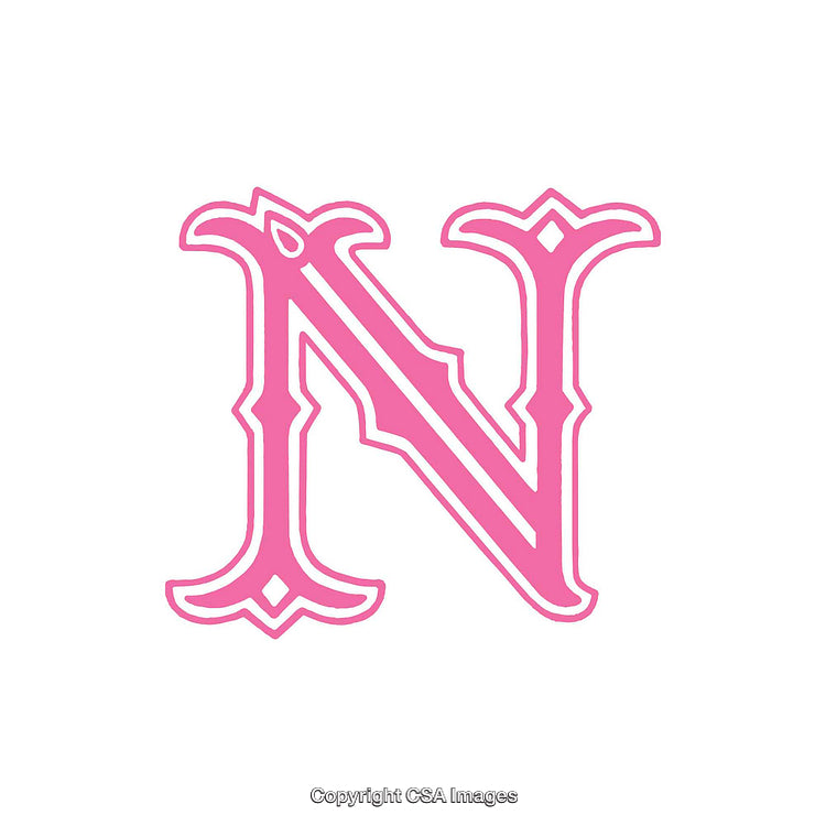 Elegant Pink Letter N With Decorative Ornamental Style On White Background