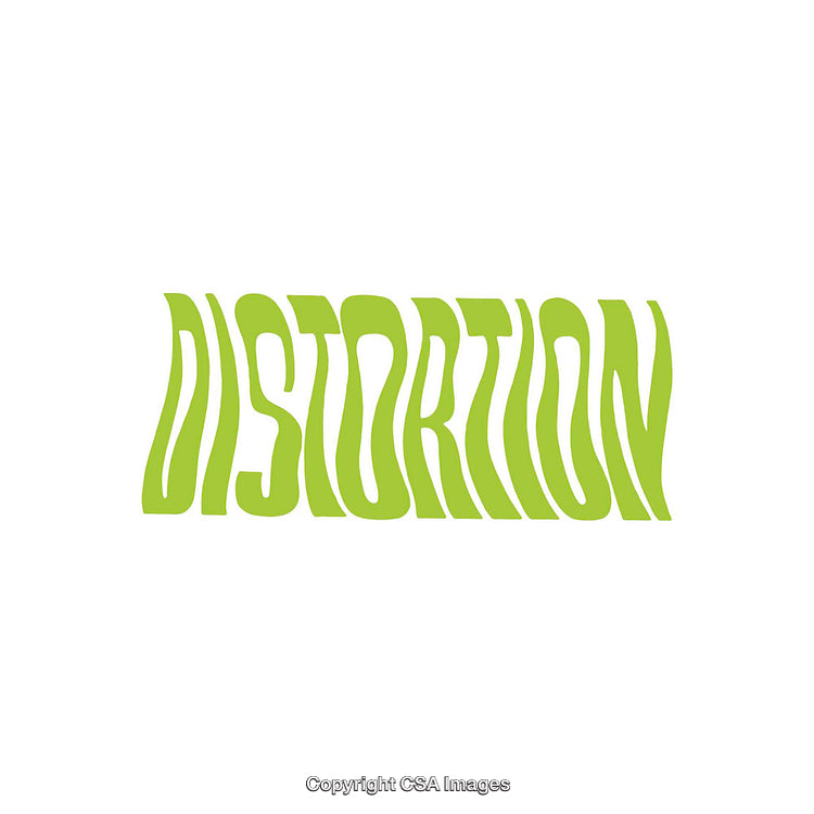 Distortion Typography in Bold Green on White Background