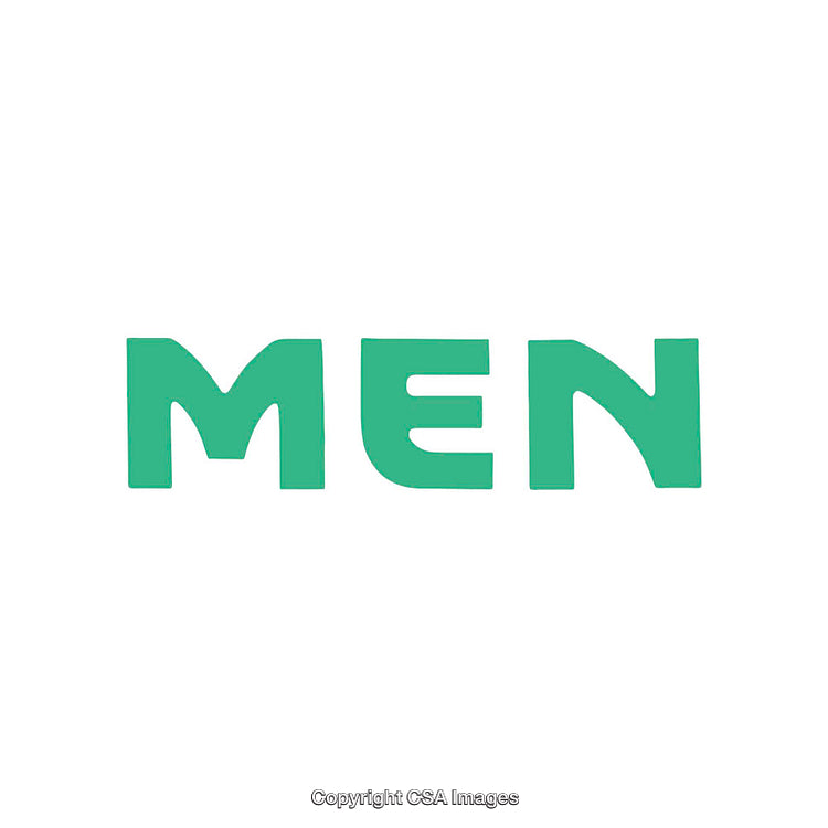 Green Typography Featuring the Word 'Men' on a White Background