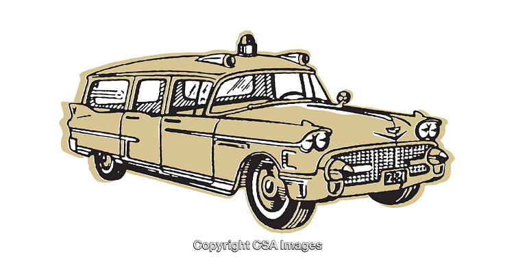 Vintage Beige Retro Car Illustration with Detailed Line Art Style