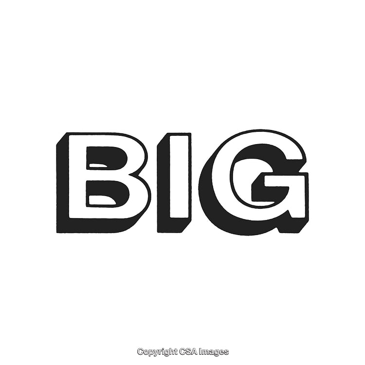 Bold Black and White BIG Typographic Design with 3D Effect