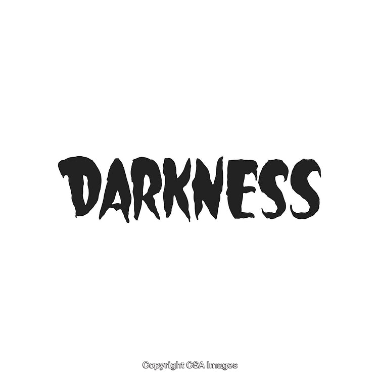 Bold Typography Design Featuring the Word 'Darkness' in Black Text on White Background