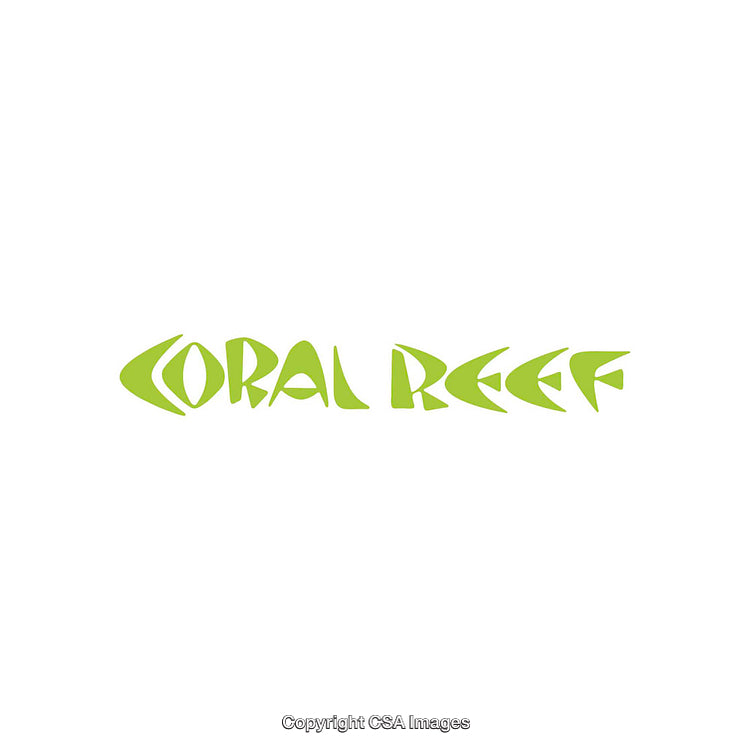 Stylized Green Coral Reef Text Illustration on a White Background