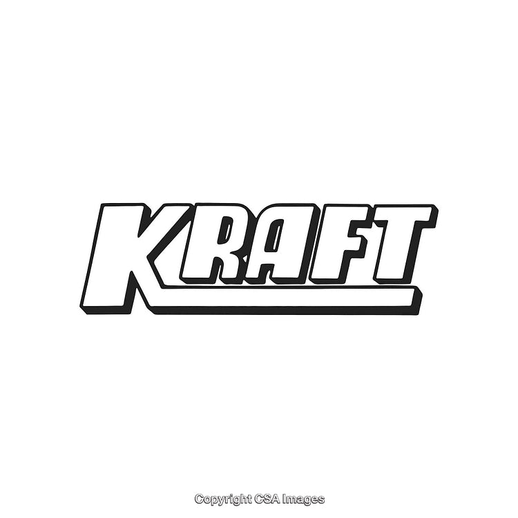 Retro Black and White Text Design with Bold Kraft Wordmark