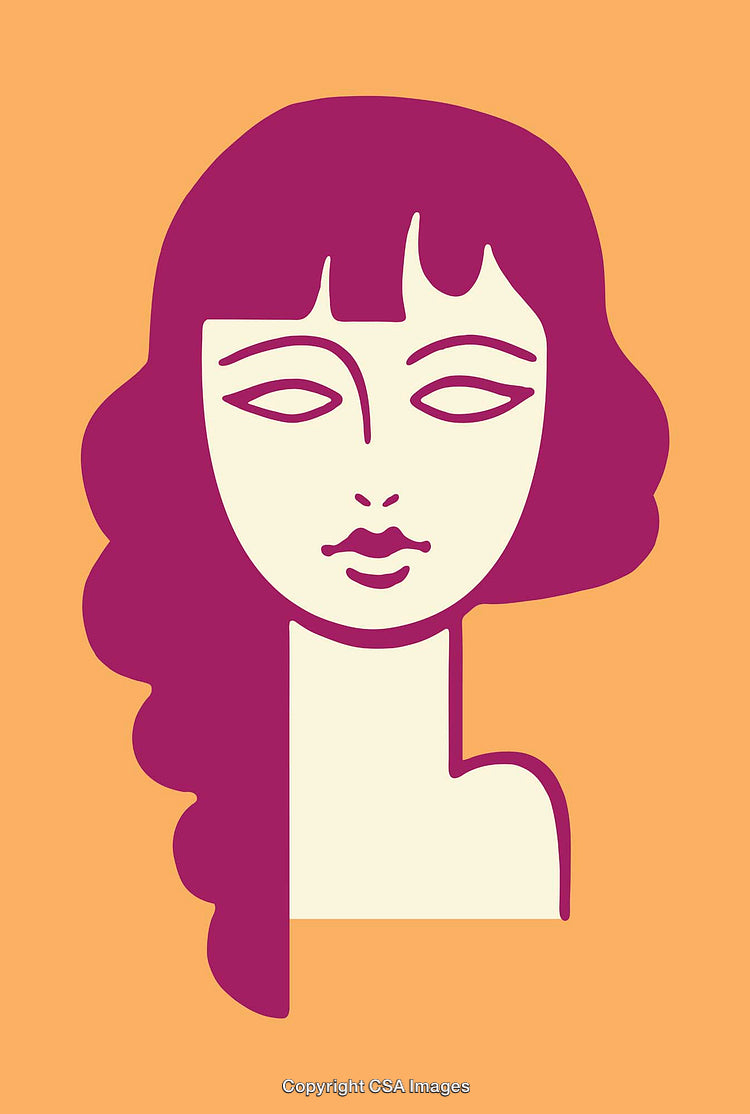 Minimalistic Line Art Portrait of a Woman in Vibrant Colors