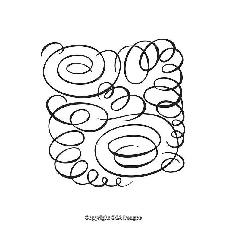 Abstract Black and White Spiral Decorative Pattern Design
