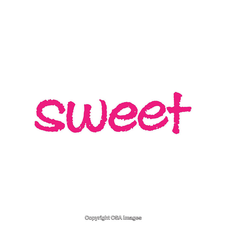 Bright Pink Text of the Word Sweet on a White Background