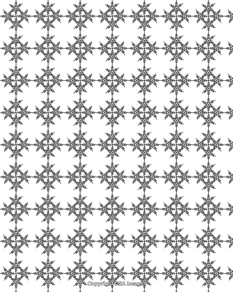 Seamless Black and White Ornamental Pattern With Snowflake Design