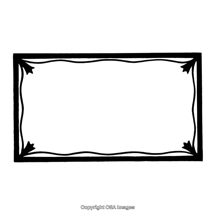 Elegant Black and White Rectangular Border Design with Decorative Corners