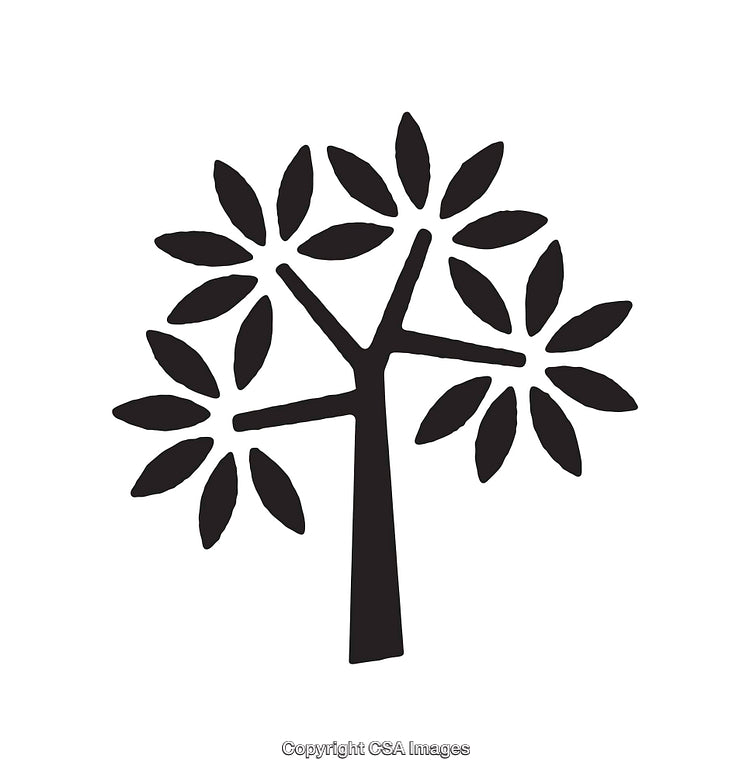 Black And White Illustration of a Simple Tree Design