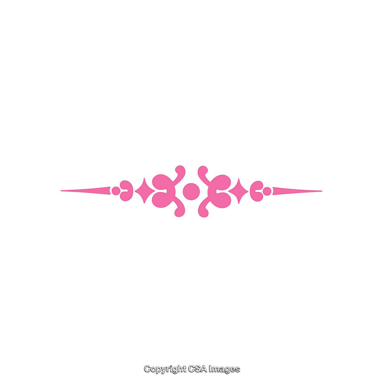 Elegant Pink Decorative Ornament with Symmetrical Design on White Background