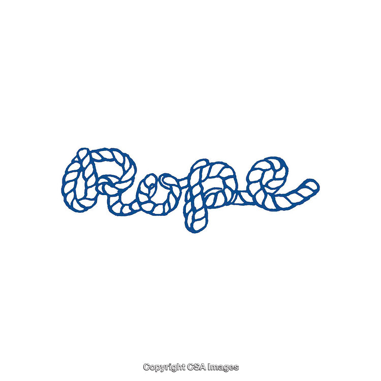 Illustration of Rope Styled Text in Blue Color on White Background